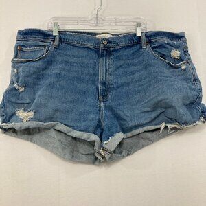 Abercrombie & Fitch size 22 Plus The 4" Mom Distressed Jeans Shorts Curve Love